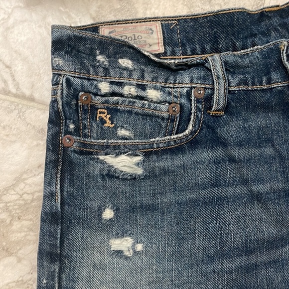 NEW Ralph Lauren Polo Denim rip off navy blue jeans shorts 28 - Picture 3 of 11
